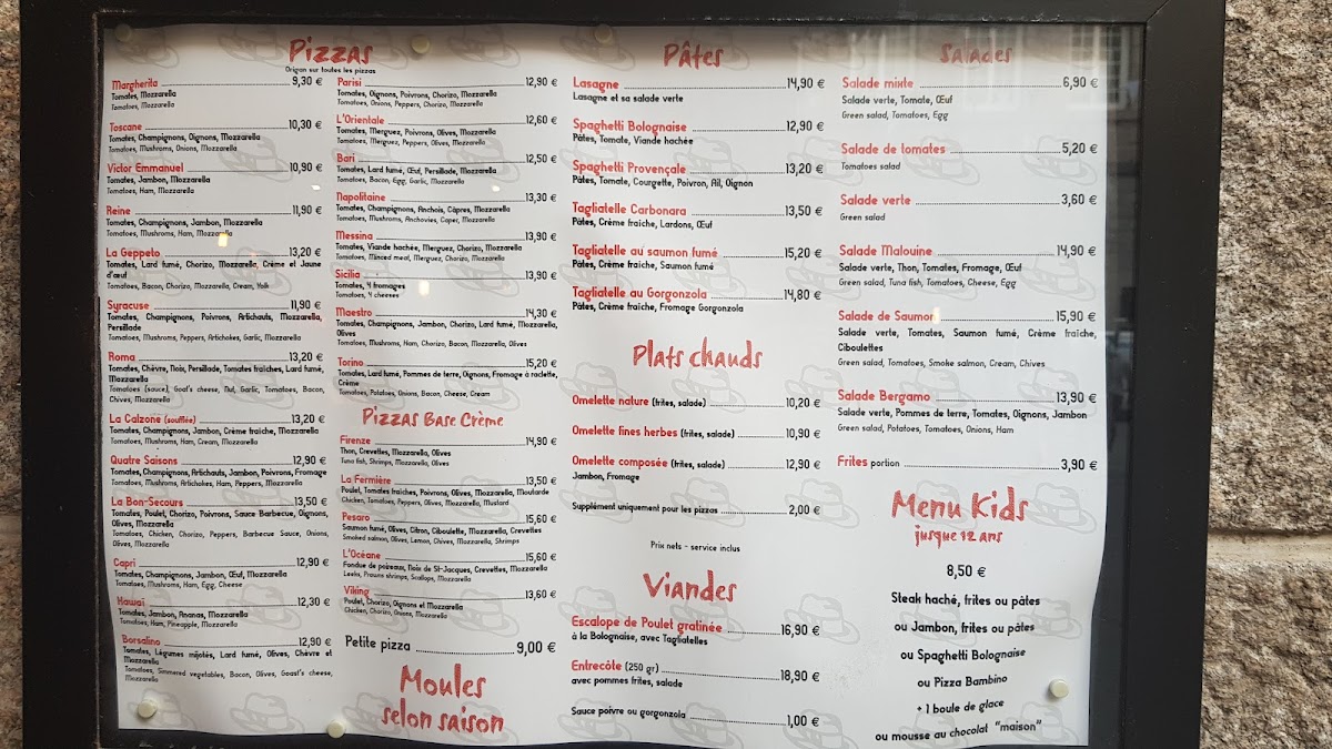 Pizzeria Le Borsalino Menu - Image 1